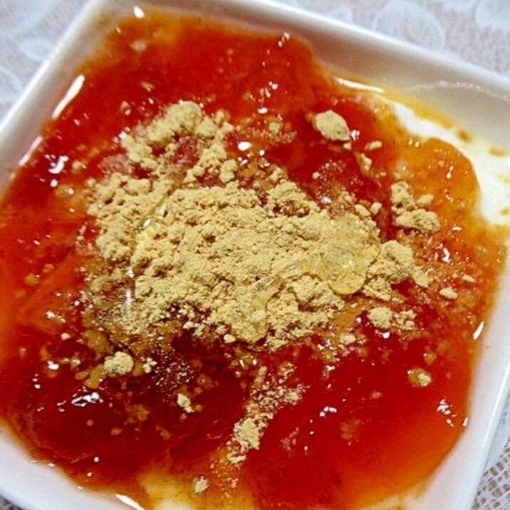 完熟柿ソースのヨーグルト